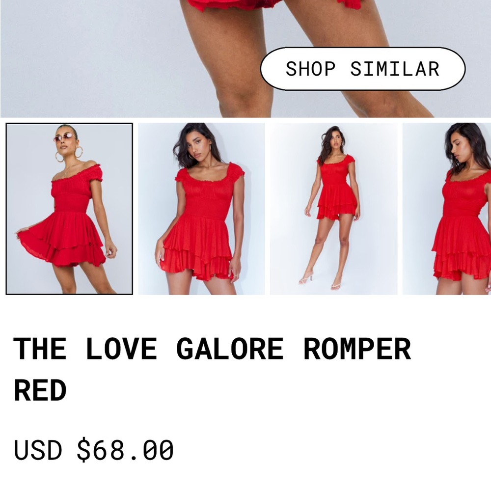 Princess Polly Love Galore Romper